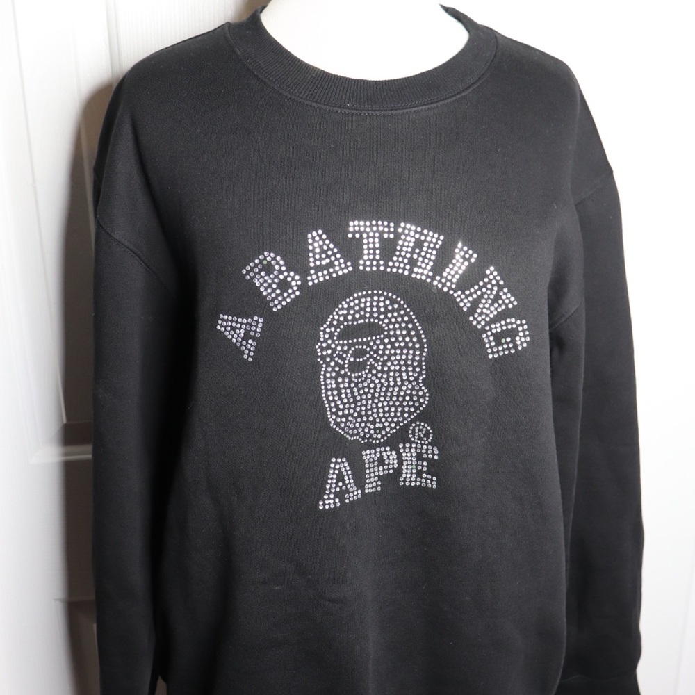 BAPE A Bathing Ape Rhinestone Sweater Clean XL - Picture 2 of 5